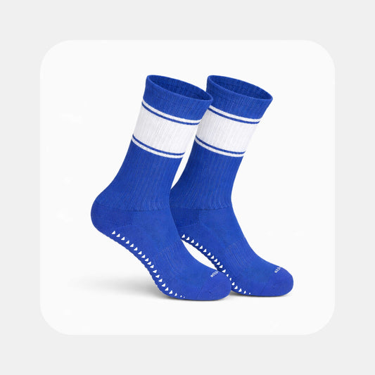 Fußballsocken Performance – Grip Edition in Blau (mit Logo bedruckbar)