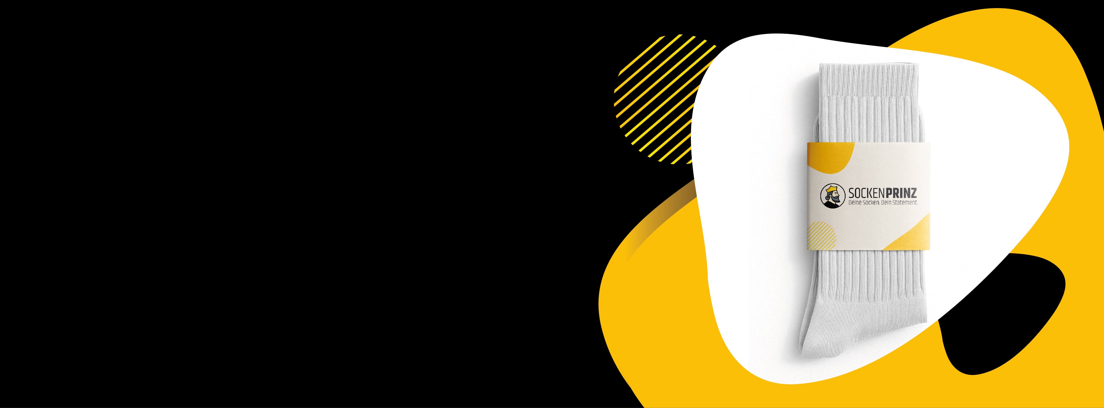 Weiße Tennissocken mit Banderole von Sockenprinz – individuell bedruckte Socken ab 10 Paar, perfekt für Teams, Vereine und Marken.