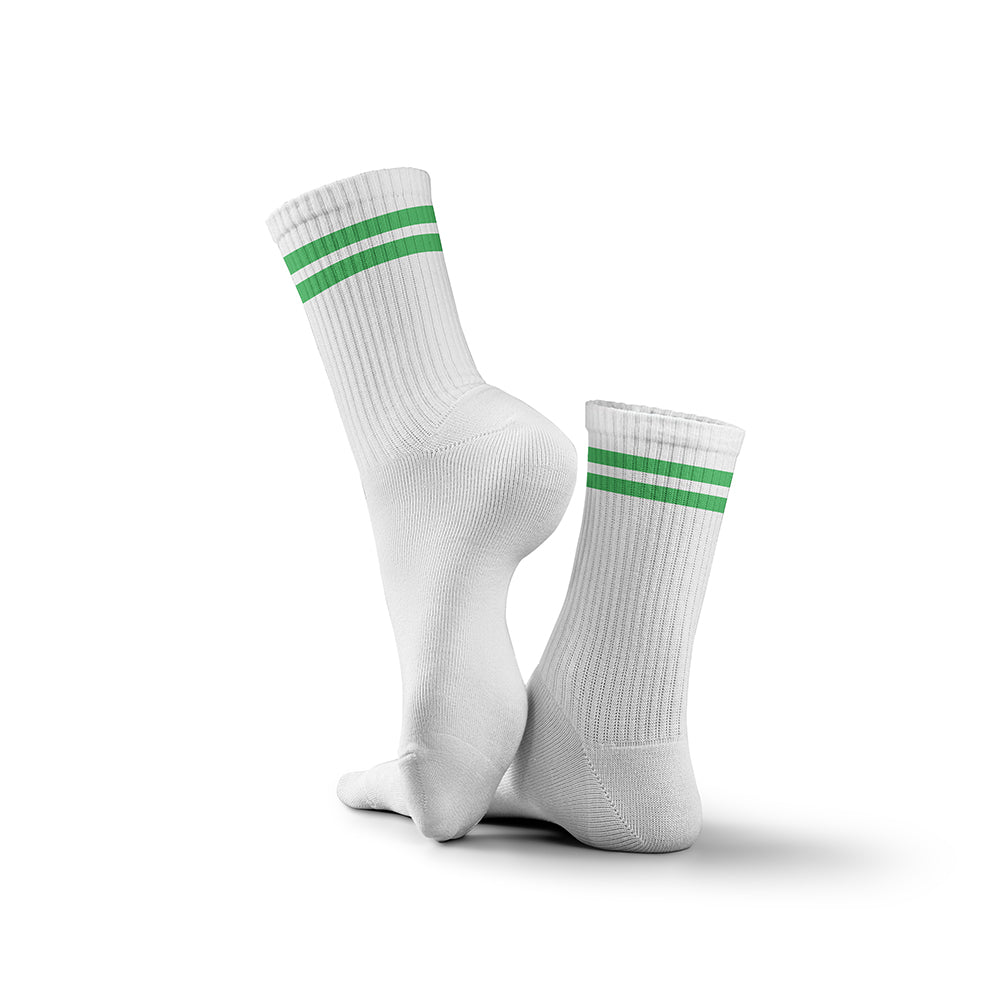 Classic Tennissocken mit kellygrünen Streifen – ideal für Teamsocken mit Logo