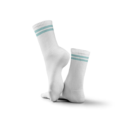 Individuelle Tennissocken mit mintfarbenen Streifen – hochwertig und personalisierbar