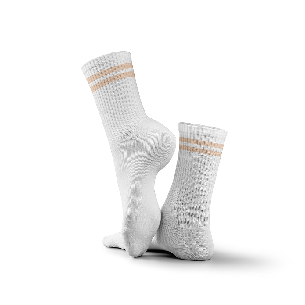 Classic Tennissocken mit peachfarbenen Streifen – ideal zum Bedrucken mit eigenem Logo