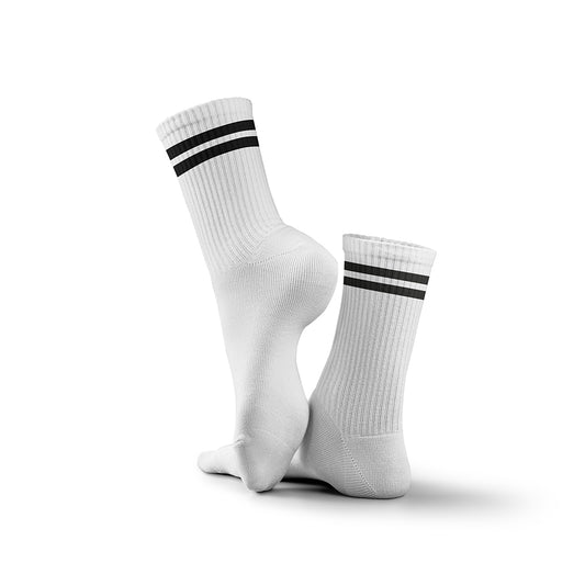 Klassische Tennissocken mit schwarzen Streifen – ideal für Firmen oder Teams